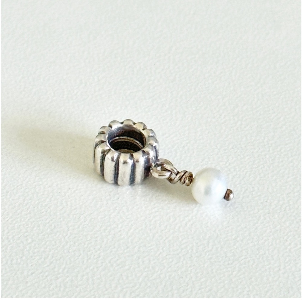 Pandora Retired Pearl Birthstone Dangle Bead Charm